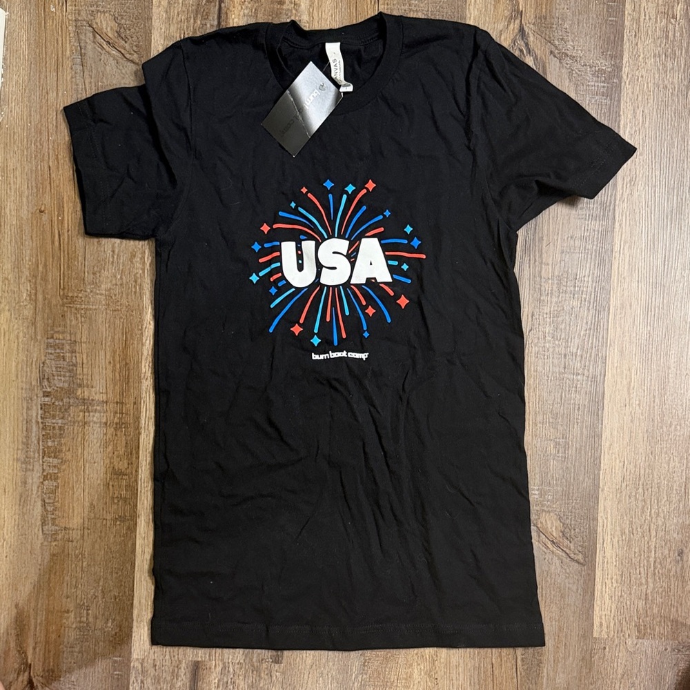 USA Burn Bootcamp Fireworks Graphic Tee - Black